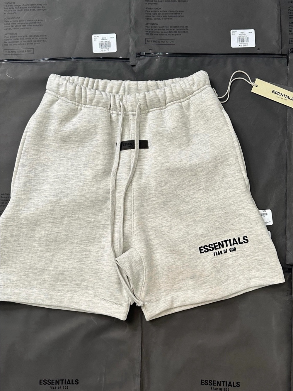 ESSENTIALS Men's Hybrid Shorts in Heather Light Gray